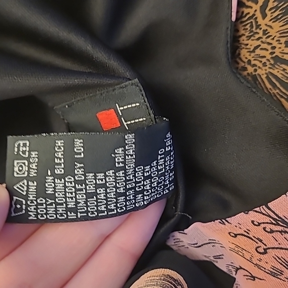 EUC 1990s VTG  Scarlett Black with Pink Floral Print Slip Dress with Flowing Hem - Picture 10 of 16